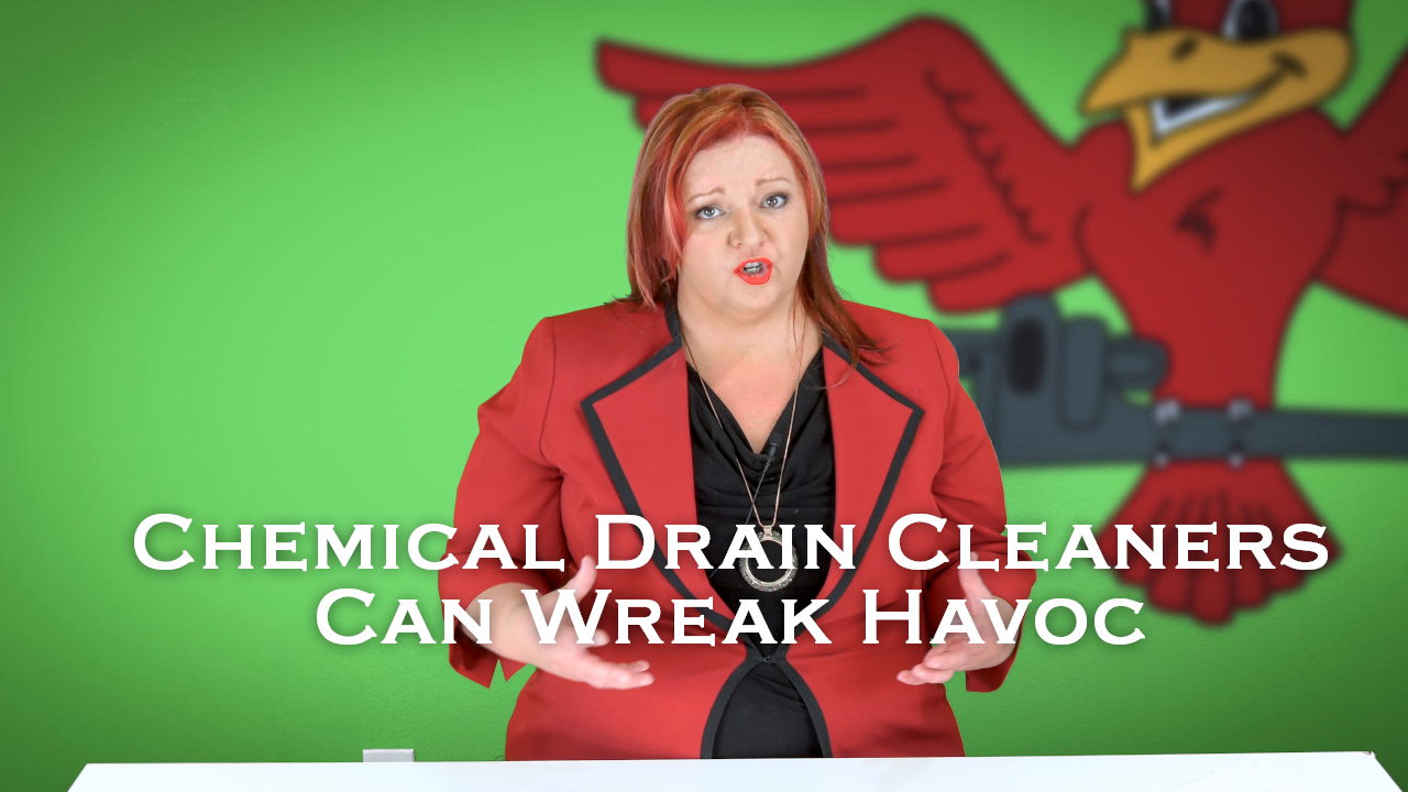 Owner of Robins Plumbing, Stephanie Robins featuring a blog titled chemical drain cleaners can wreak havoc
