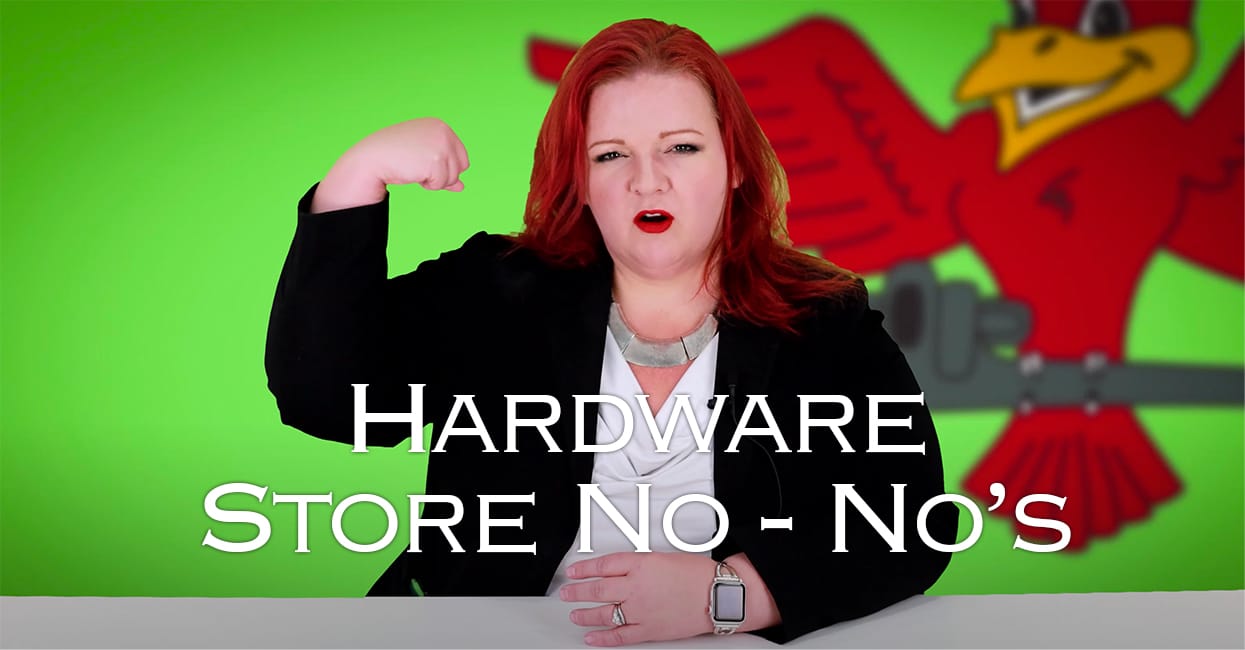 Stephanie Robins, owner of Robins Plumbing features titled blog "hardware-store-no-nos"