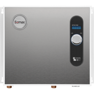 An Emax electric tankless water heater.