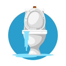 Graphic of toilet flooding