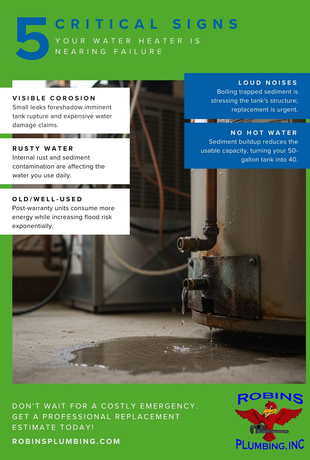 What to Know About Replacing Your Tank Style Water Heater infographic