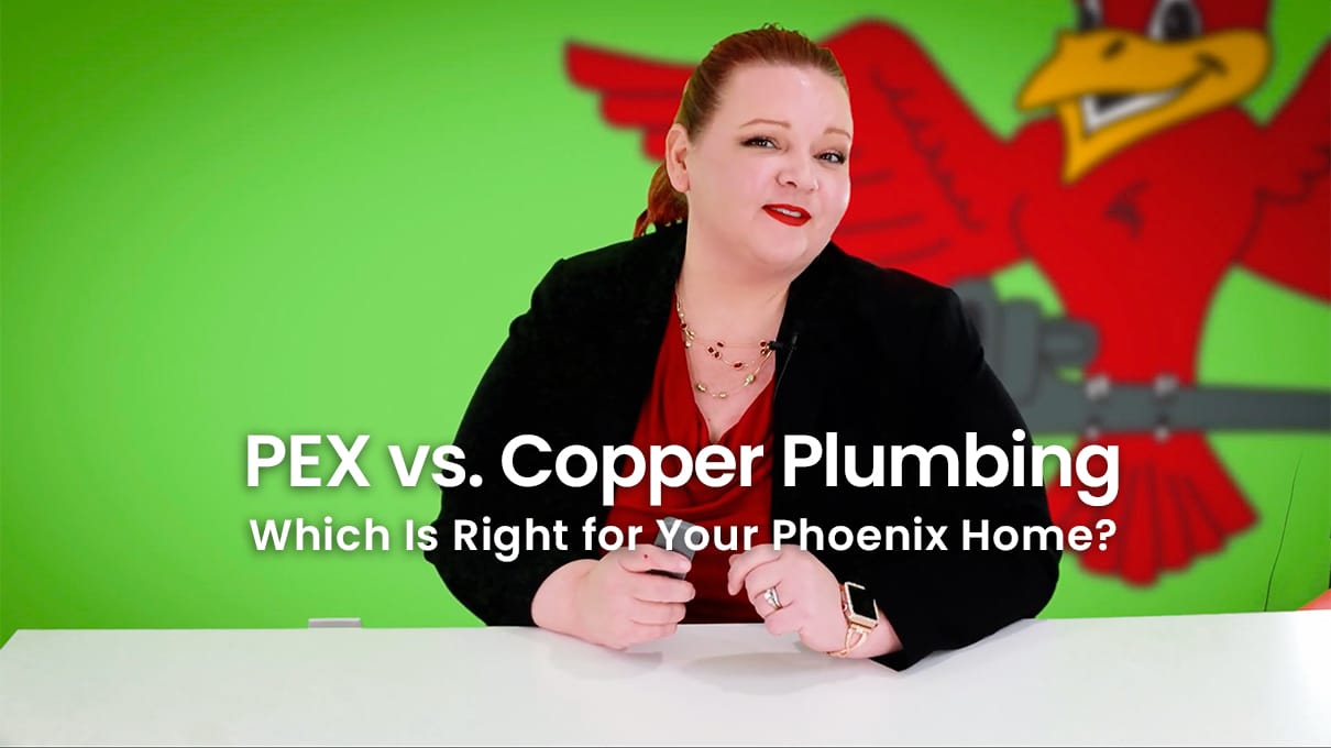 The thumbnail for Robins Plumbing blog titled PEX vs copper plumbing written by the owner Stephanie Robins