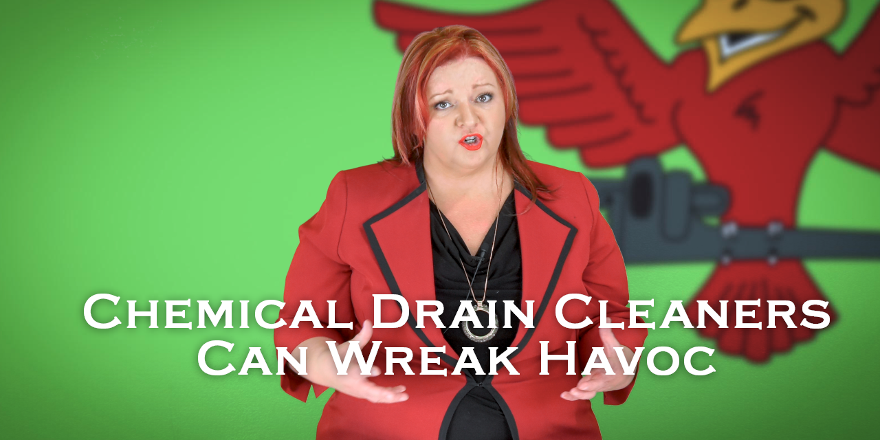 Owner of Robins Plumbing, Stephanie Robins featuring a blog titled chemical drain cleaners can wreak havoc