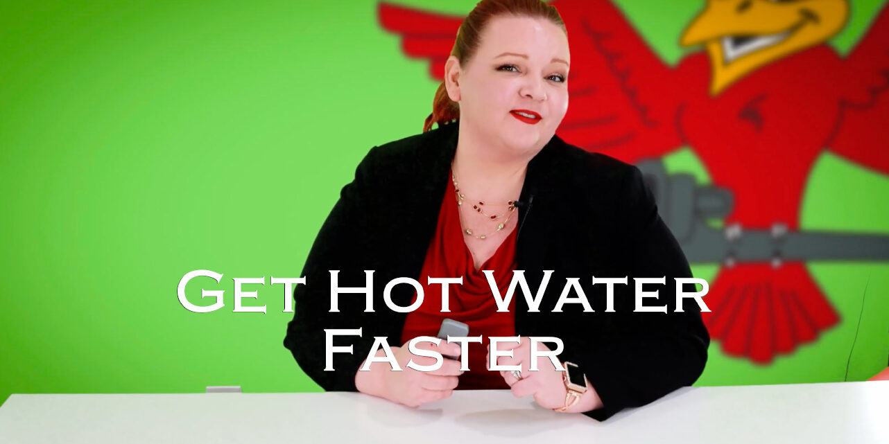 Owner of Robins Plumbing, Stephanie Robins featuring titled blog 'Get Hot Water Faster'