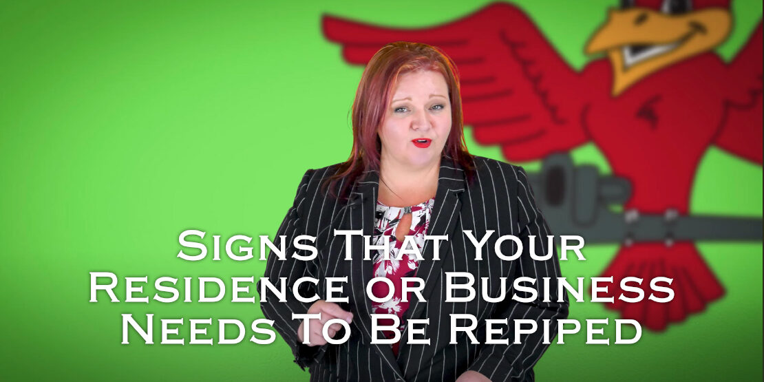 Owner of Robins Plumbing, Stephanie Robins, featuring titled blog Signs that your residence or business needs to be repiped.