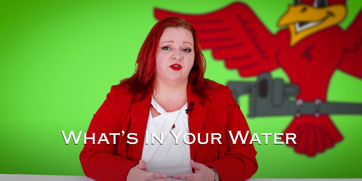 Robins Plumbing owner Stephanie Robins with featured blog titled What's in your water.