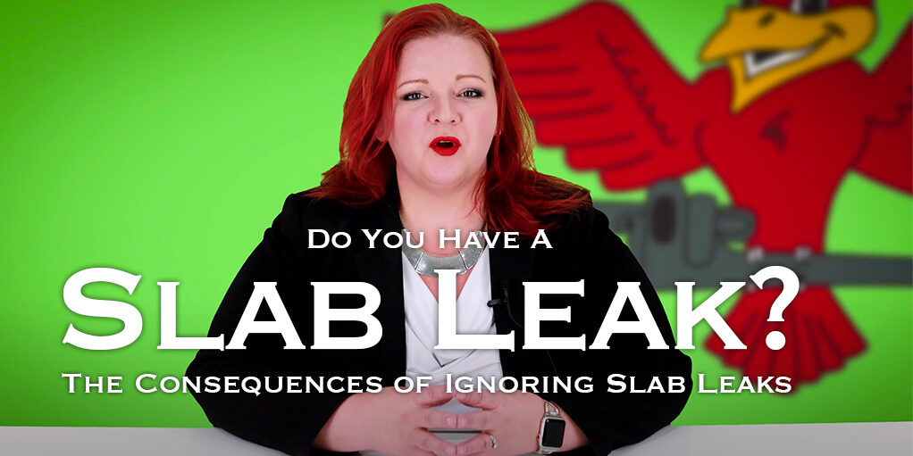 The thumbnail for Robins Plumbing blog titled "Do you have a slab leak? The consequences of ignoring slab leaks."