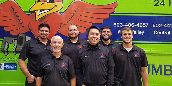 The technician team from Robins Plumbing