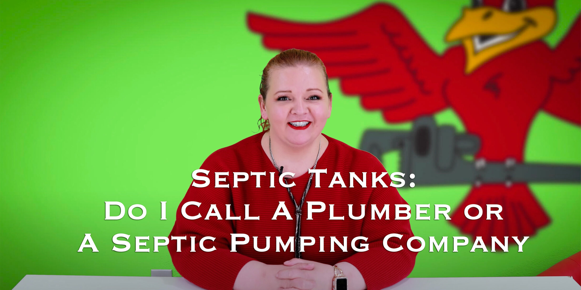 Stephanie Robins, owner of Robins Plumbing in Phoenix, AZ with featured blog titled 'Septic tanks: Do I call a plumber or a septic pumping company'