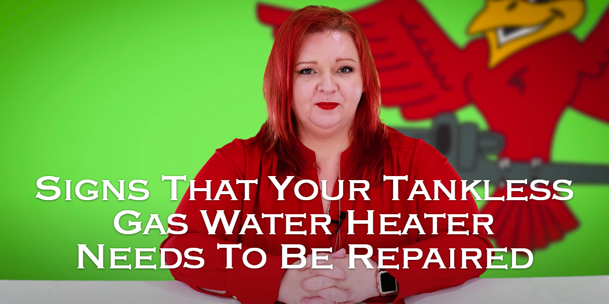 Owner of Robins Plumbing, Stephanie Robins with featured blog titled Signs that your tankless gas water heater needs to be repaired